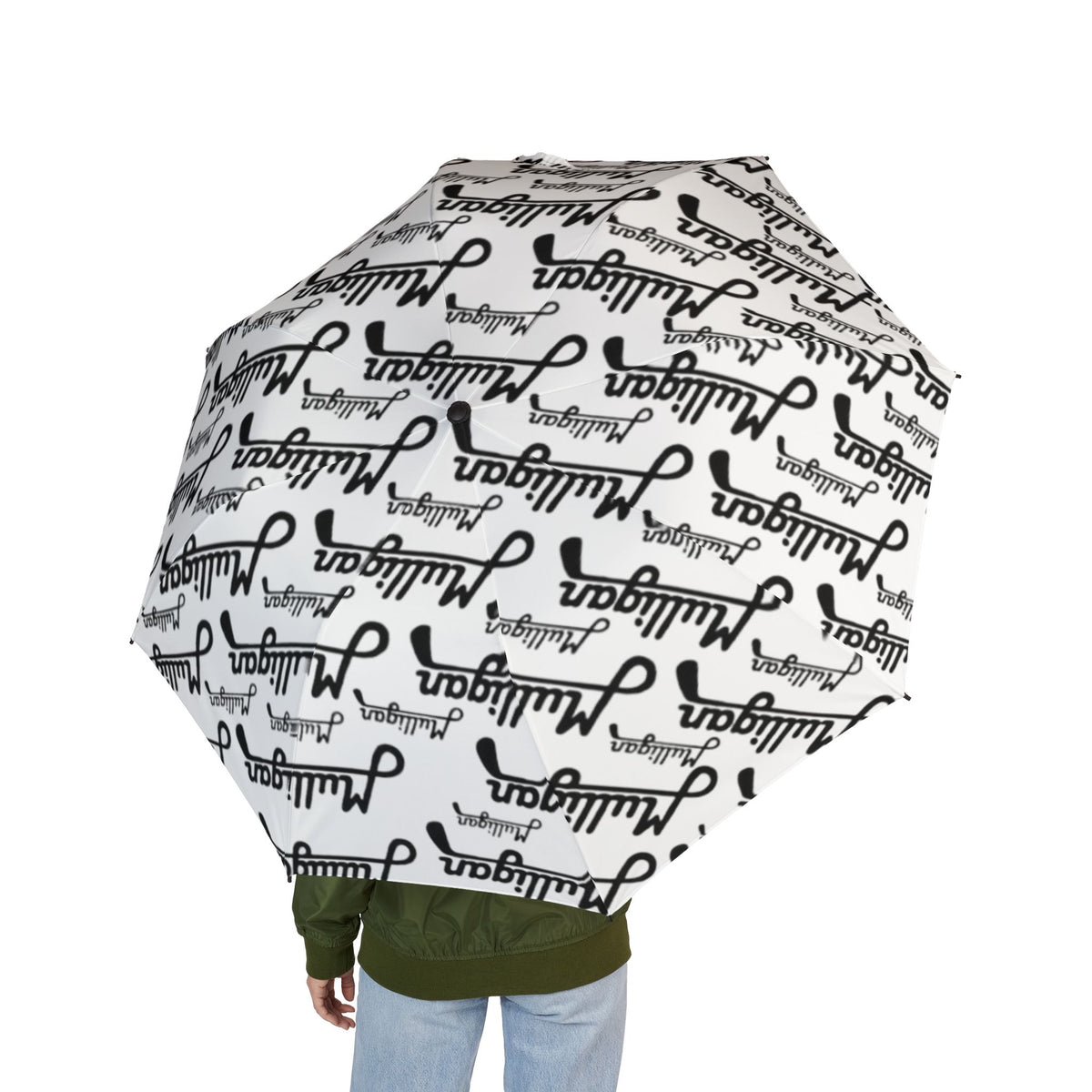 Semi-Automatic Foldable Umbrella, white